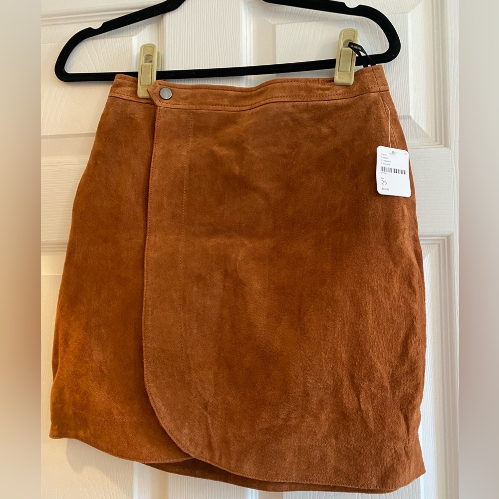 Brown Suede Mini Skirt